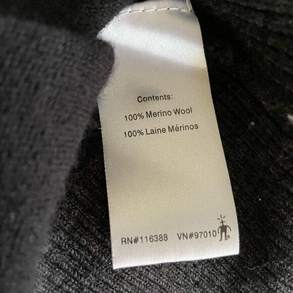 Smartwool Womens Sweater Sz Medium Gray Black Stripe Merino Wool Henley Stretch - Picture 8 of 8